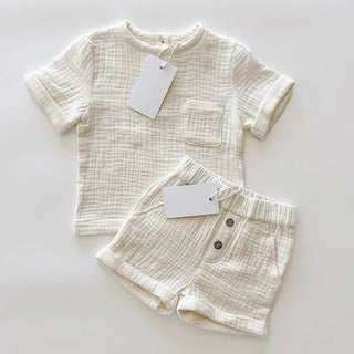 Double Gauze Muslin Cotton Shorts Set - RYAN AND REMI