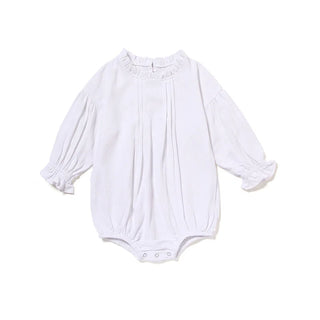 Girls Long Sleeve Linen Bodysuit