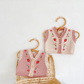 Girls Embroidery Crop Vest - RYAN AND REMI