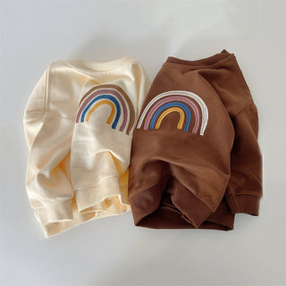 Sweatshirts Embroidery Rainbow Long Sleeve Tops - RYAN AND REMI