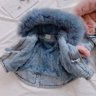 Plush Fur Denim Jacket - RYAN AND REMI