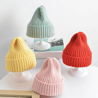 Solid Color Ribbed Beanie Hat - RYAN AND REMI