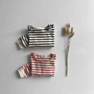 Long Sleeve Striped Button Girls Top - RYAN AND REMI