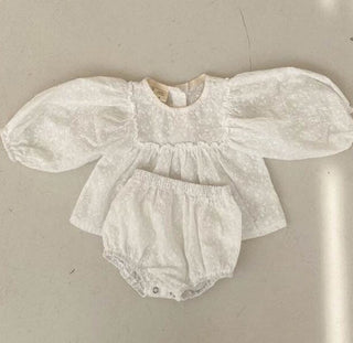 Balloon Sleeve Linen Bloomers Set - RYAN AND REMI