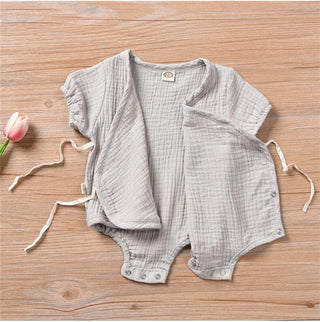 Summer Short Sleeve Plain Romper: Newborn Sunsuit - RYAN AND REMI