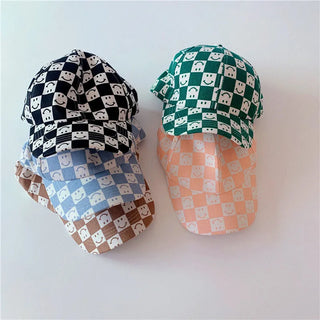 Checkered Smiley Face Baseball Cap - RYAN AND REMI