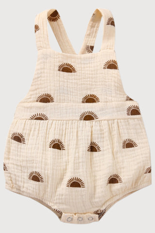 Sun Print Cotton Linen Playsuit. - RYAN AND REMI