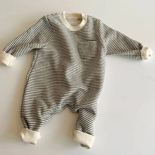 Long Sleeve Full Striped Sweater Jumpsuit - RYAN AND REMI