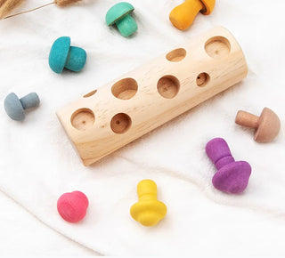 Wooden Rainbow Blocks Mushroom Game Toy - RYAN AND REMI