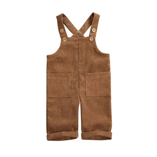 Soft Cotton Corduroy Suspender Jumpsuit Overalls - RYAN AND REMI