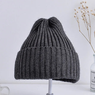 Solid Color Ribbed Beanie Hat - RYAN AND REMI