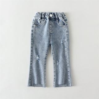 Girls Denim Boot Cut Pants - RYAN AND REMI