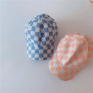 Checkered Smiley Face Baseball Cap - RYAN AND REMI