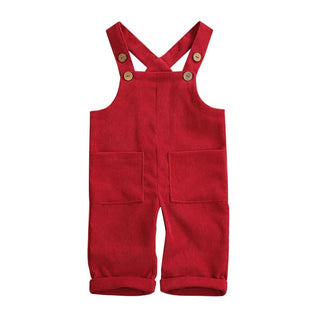 Soft Cotton Corduroy Suspender Jumpsuit Overalls - RYAN AND REMI