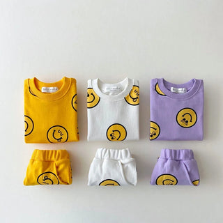 Smiley Face Shorts Set - RYAN AND REMI