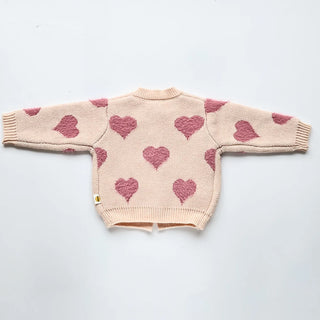 Heart Print 2 Piece Sweater Set - RYAN AND REMI