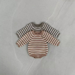 Warm Striped Baby Girls Romper - RYAN AND REMI