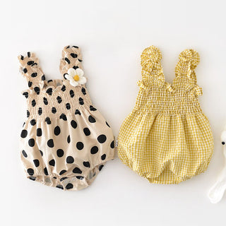 Baby Girl Polka Dot Flower Romper - RYAN AND REMI