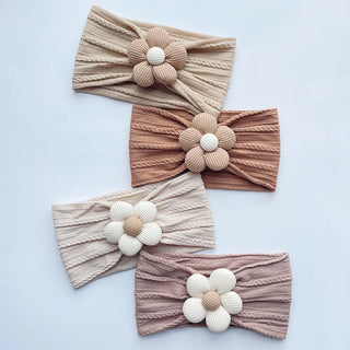 Baby Girl Flower Puff Elastic Soft Headband - RYAN AND REMI