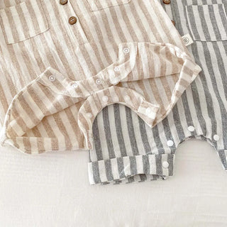 Boys Striped Linen Playsuit - RYAN AND REMI