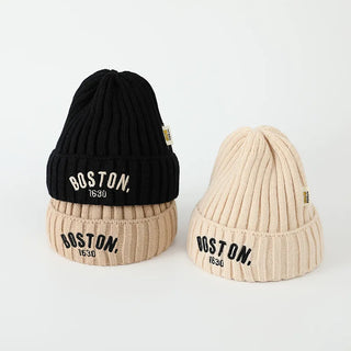 Solid Color Boston Warm Beanie Cap - RYAN AND REMI