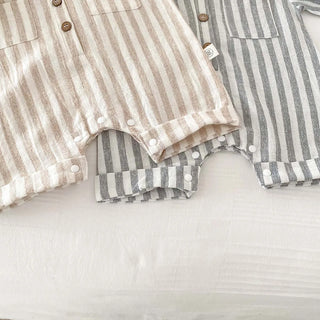 Boys Striped Linen Playsuit - RYAN AND REMI