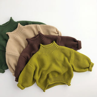 Solid High Neck Turtleneck Sweater. - RYAN AND REMI