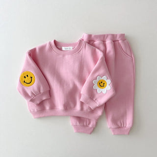 Flower Smile Patch Jogger Set - RYAN AND REMI