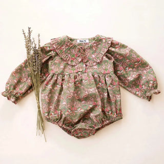 Vintage Floral Romper for Baby Girls: Perfect for Spring Weddings - RYAN AND REMI