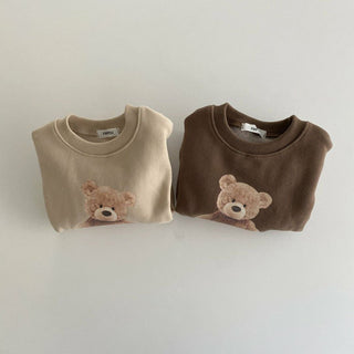 Teddy Bear Hot Print Sweater - RYAN AND REMI