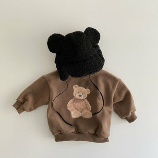 Teddy Bear Hot Print Sweater - RYAN AND REMI