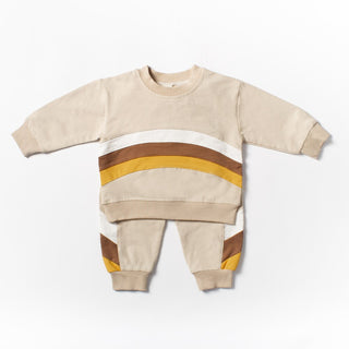 Multi Color Stitched Long Sleeve Toddler Set - RYAN AND REMI