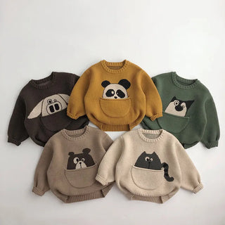 Cartoon Animal Pouch Sweater - RYAN AND REMI