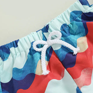 Boys Printed Drawstring Swim Shorts - RYAN AND REMI