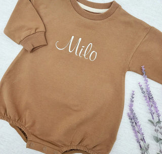 PERSONALIZED Embroidered Sweatshirt Romper