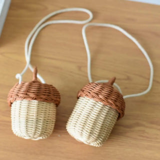 Acorn Shaped Rattan Bag - RYAN AND REMI