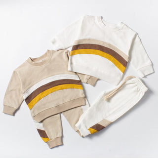 Multi Color Stitched Long Sleeve Toddler Set - RYAN AND REMI