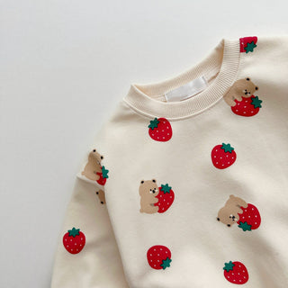 Strawberries Pullover Toddler Jogger Set - RYAN AND REMI