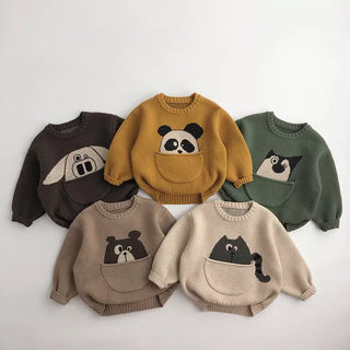 Cartoon Animal Pouch Sweater - RYAN AND REMI