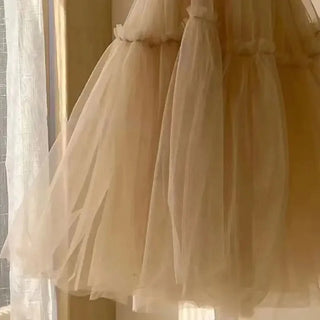 Layered Champagne Tulle Dress