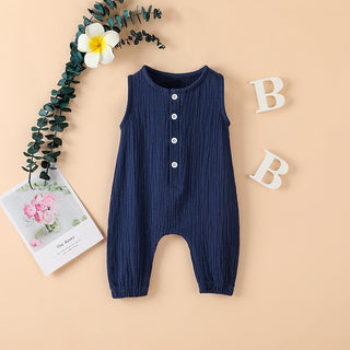 Cotton Linen Muslin Sleeveless Toddler Jumpsuit - RYAN AND REMI