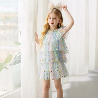 Rainbow Ruffles Sequins Dress - RYAN AND REMI