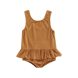 Sleeveless Frill Waist Bathing Suit - RYAN AND REMI