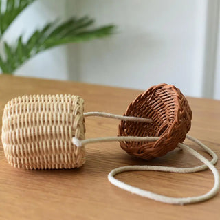 Acorn Shaped Rattan Bag - RYAN AND REMI