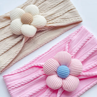 Baby Girl Flower Puff Elastic Soft Headband - RYAN AND REMI