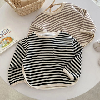 Striped Curved Edge Sweater