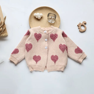 Heart Print 2 Piece Sweater Set - RYAN AND REMI