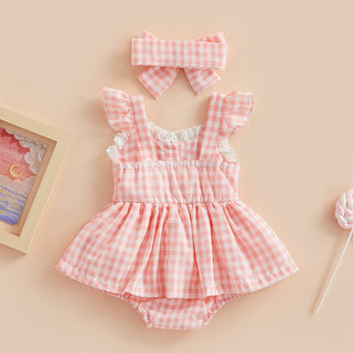 Baby Girl Frill Ruffle Dress With Headband - RYAN AND REMI