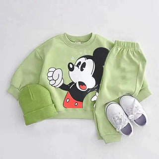 Disney Collection Mickey Mouse Cartoon Print Jogger Set - RYAN AND REMI