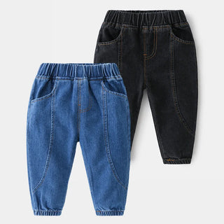 Kids Solid Denim Pants - RYAN AND REMI